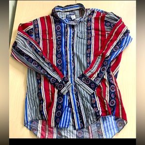 Vintage Men's WRANGLER Western Shirt Multicolor Size  XL Cowboy Cut Made in USA